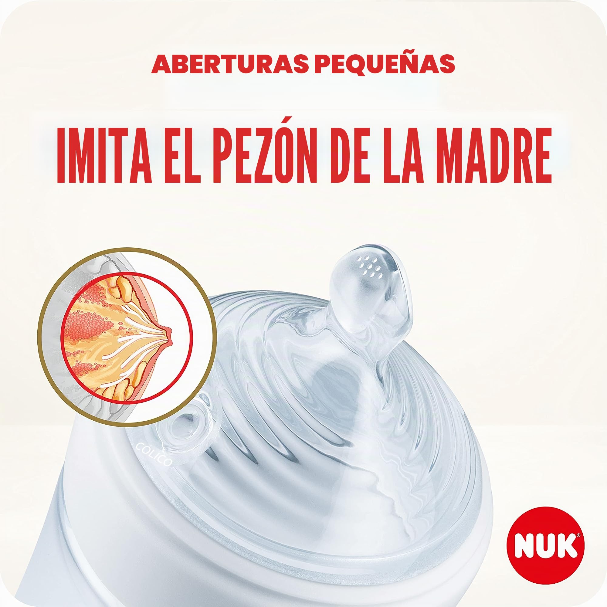 NUK Nature Sense Perfect Start - Juego de biberones para bebé, biberones, pantalla de control de temperatura, tetina de silicona, cepillo para biberón, chupete de silicona Genius, 0-6 meses, BPA