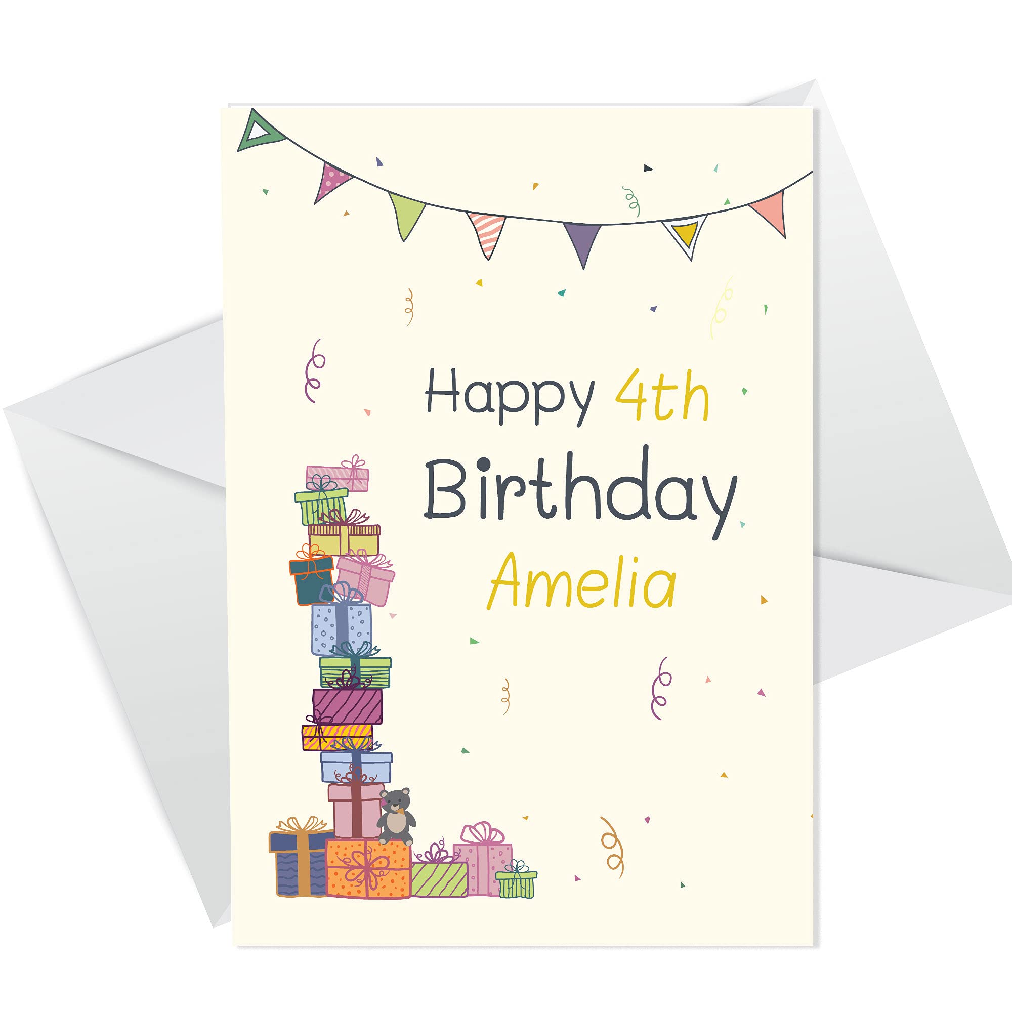 Quirky Colourful 1st 2nd 3rd 4th 5th Birthday Card For Daughter Son Personalised