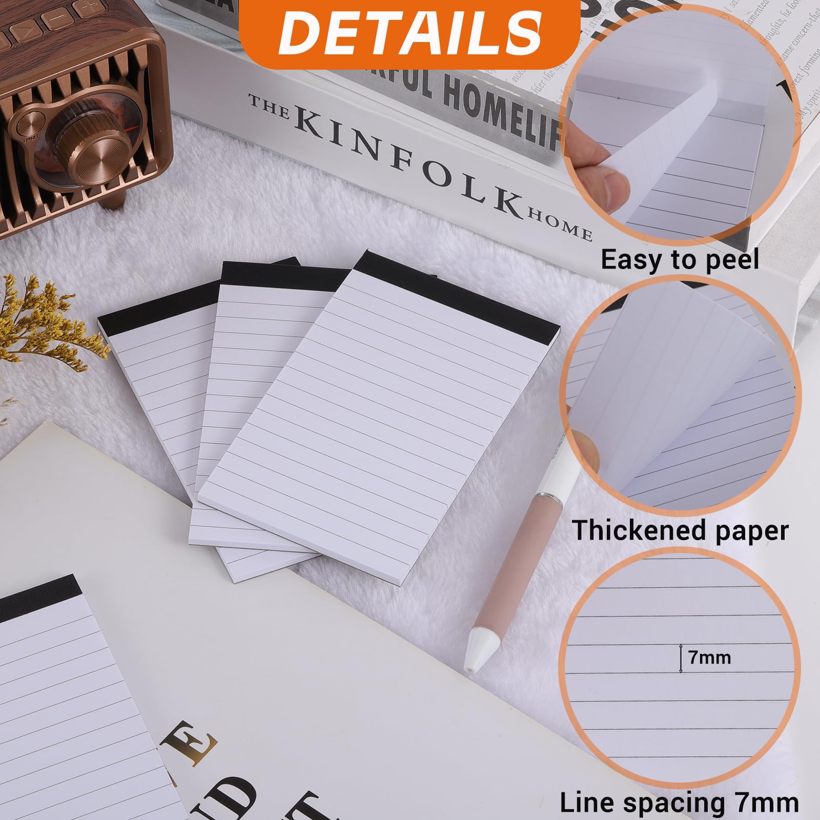 Vierge Bloc-notes Petit Cahier 40 Feuilles, Portables Petit Carnet De Notes Blanc Agenda Journal