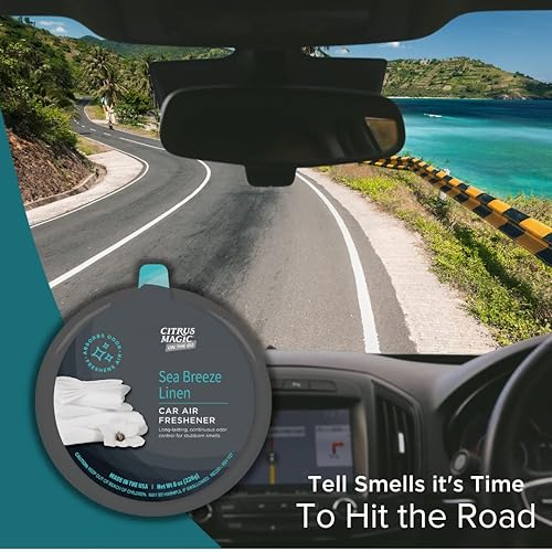 Miniatura 3 de Citrus Magic On The Go - Ambientador sólido absorbente de olores, Sea Breeze Linen, 8 onzas, paquete de 2