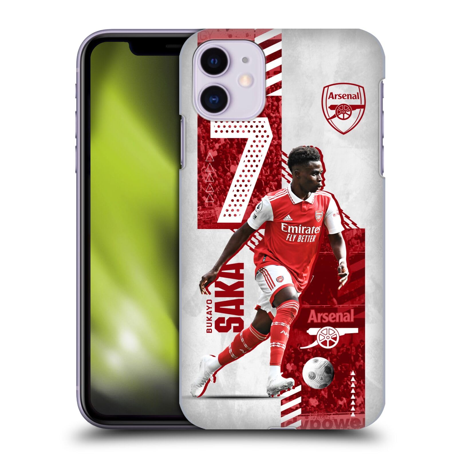 Head Case Designs Officially Licensed Arsenal FC Bukayo Saka 2022/23 First Team Hard Back Case Compatible With Apple iPhone 11