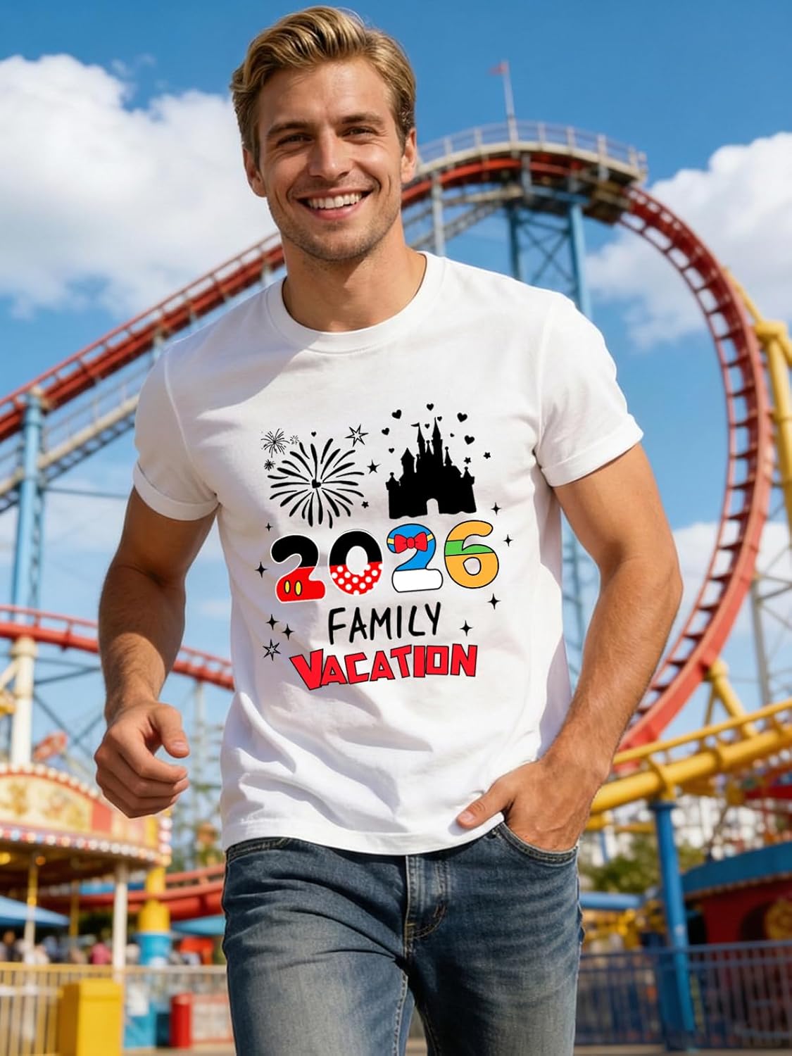 Family Matching Outfits 2026 Magical Kingdom Family Graphic Tee Cruise Trip Summer Vacation Travel Tops - Image 2