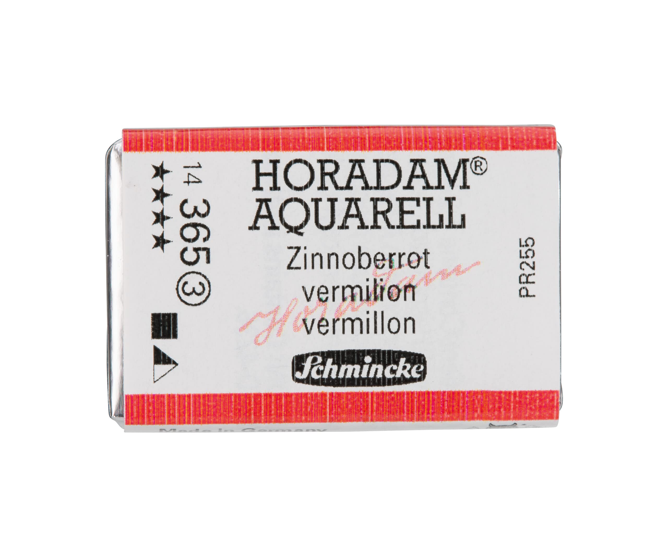 Schmincke - HORADAM® AQUARELL - Finest Artists' watercolours, 365 Vermilion, 14 365 043, 1/1 pan