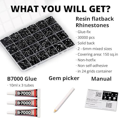 Miniatura 2 de 20100 diamantes de imitación iridiscentes AB con pegamento b7000 para manualidades, ropa, manualidades, ropa, piedras AB con parte trasera plana