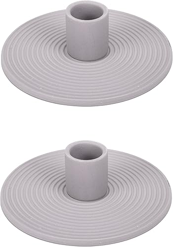 Elanze Designs Portavelas cónicos de cerámica acanalados, decoración de manto, centro de mesa de comedor, artesanal, portavelas para velas cónicas,