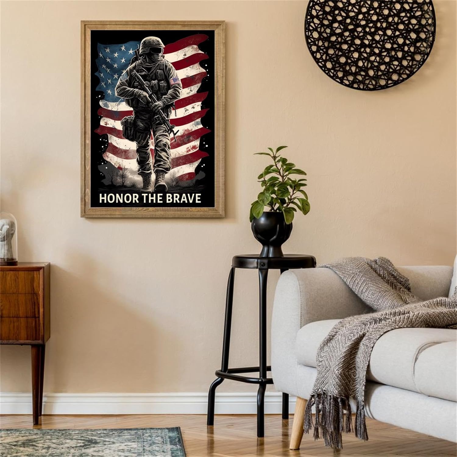 NSUAJOF Glory Soldier Diamond Painting Kits Veteran's Day Art Painting 5D DIY Full Round Drill Adults Beginners, Personalized Gifts for Family Friends Home Wall Decor 20x30 Inch