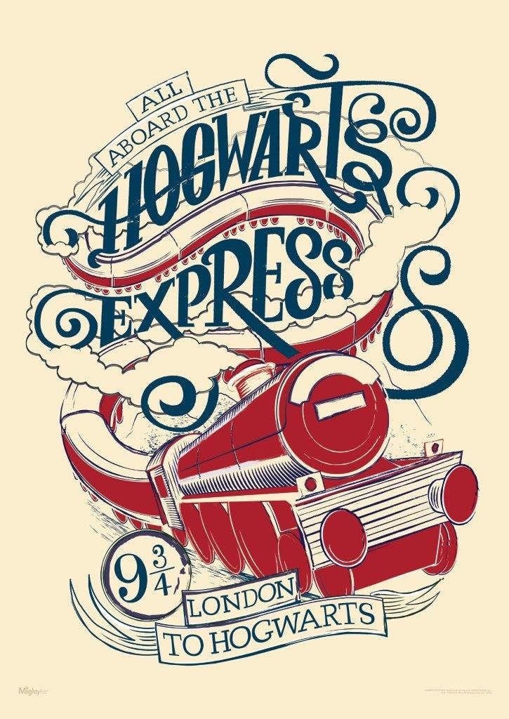 MIGHTYPRINT Harry Potter - Hogwarts Express - All Aboard - Platform 9 3/4 - Durable 17” x 24" Wall Art – NOT Made of Paper – Officially Licensed Collectible