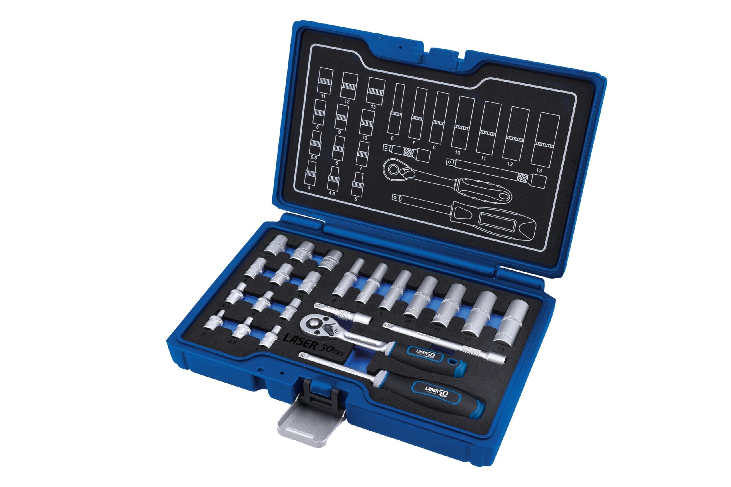 Laser 9325 Socket Set 1/4"D - 23pc - 50th Anniversary