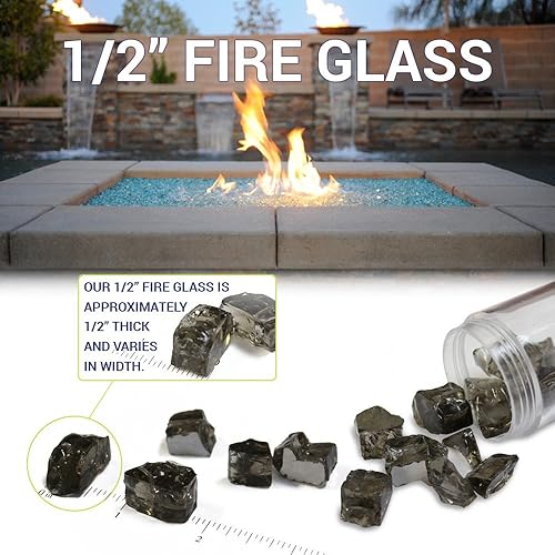 Miniatura 7 de American Fireglass vidrio para fuego de 10 libras con vidrio para hogar y vidrio para brasero, Transparente