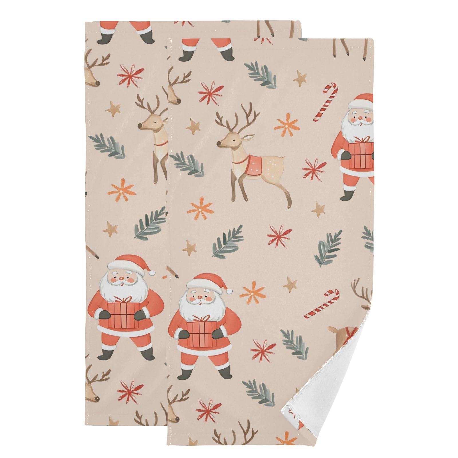 Toallas de mano de algodón de secado rápido y alta absorción para baño, color beige en pack de 2