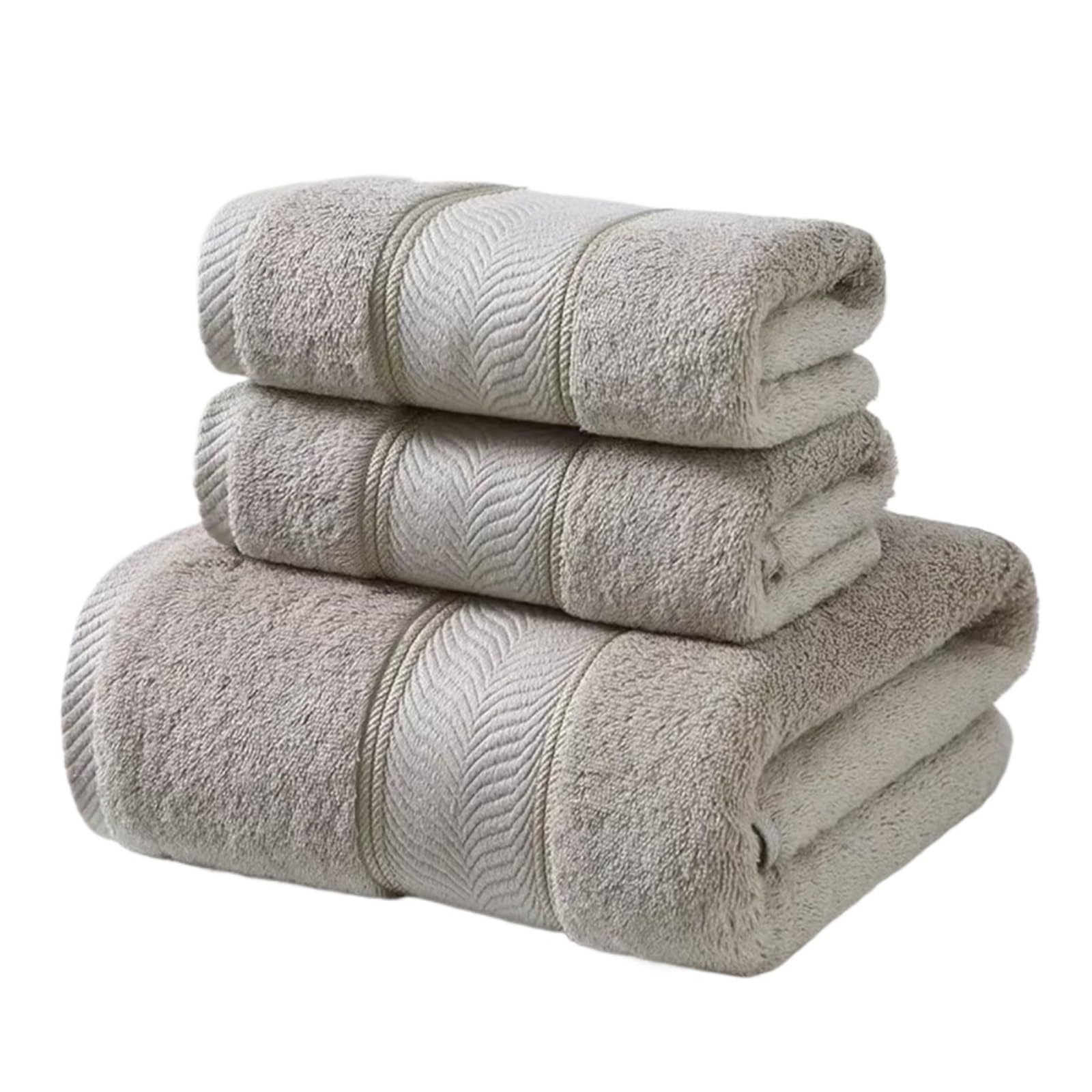 Juego de toallas de baño de 3 piezas en caqui para un spa natural en tu propio hogar