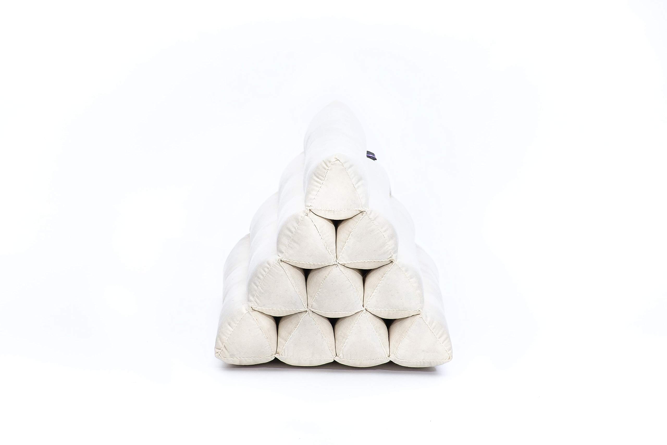 Leewadee Thai Dreieckskissen 50 x 33 x 33 cm - Kapok Rückenstütze | Lese-, Boden- & Meditationskissen mit Rückenkissen - fest & formstabil, ideal als Wohnzimmer-Deko