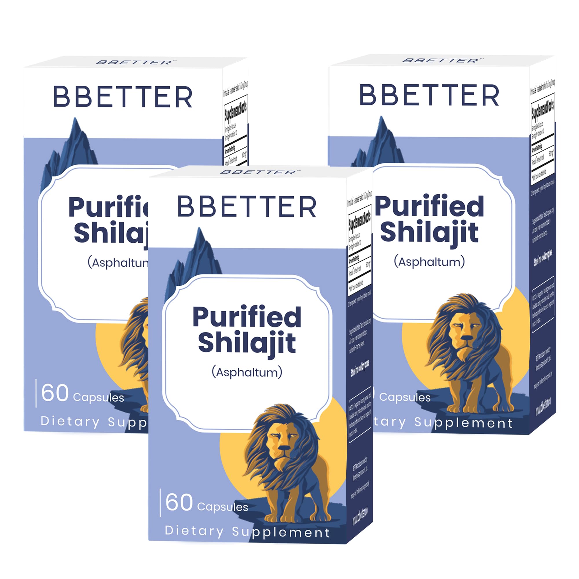 BBETTER Purified Shilajit 500mg with PrimaVie® | Lab Tested Himalayan Shilajit Extract | Supports Vitality, Energy, Stamina & Healthy Aging | High Absorption Natural Supplement | 180 Capsules