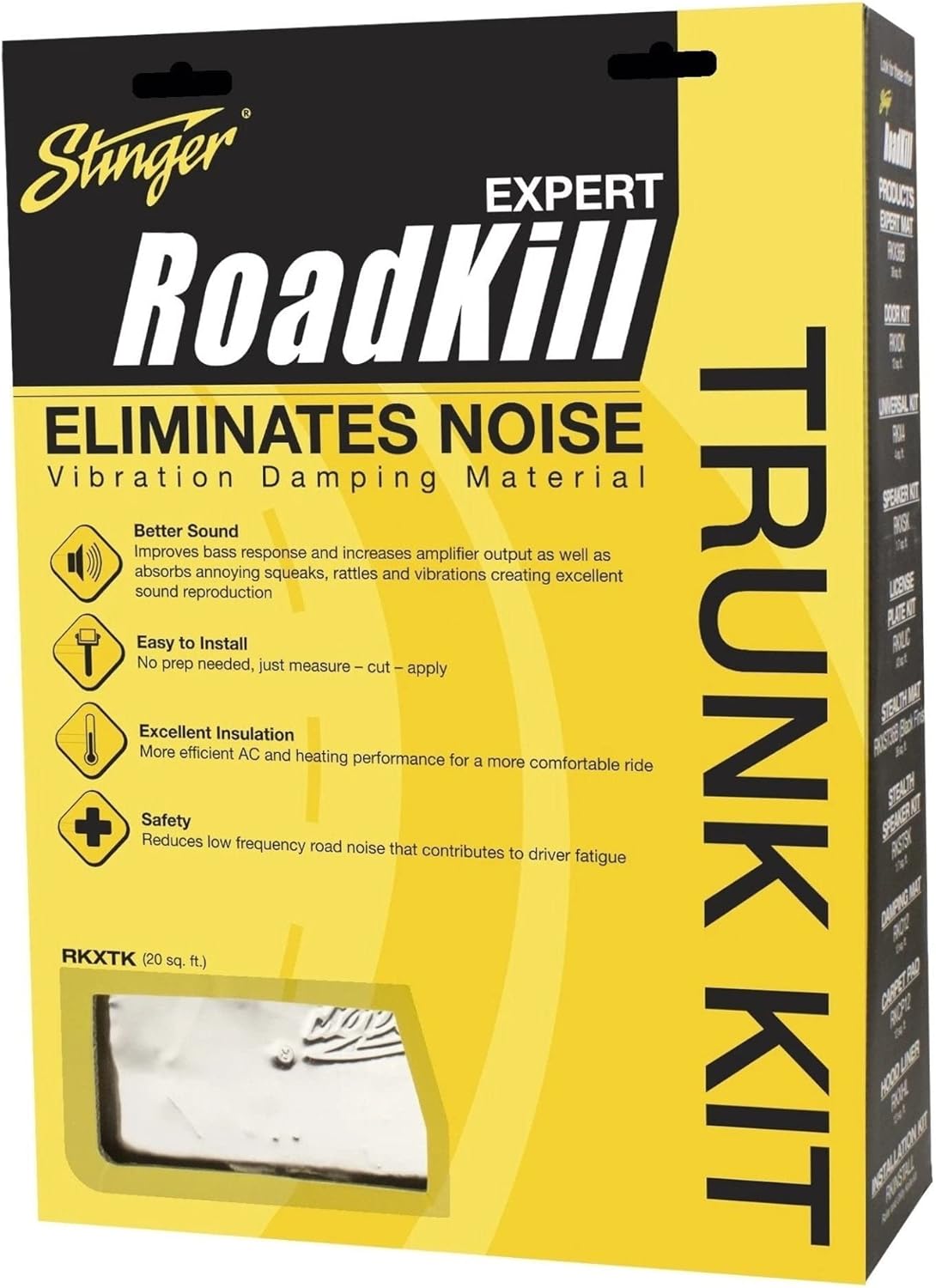 Stinger RKXTK Roadkill Expert Series 20 Square Feet Sound Damping Material Trunk Kit,BLACK