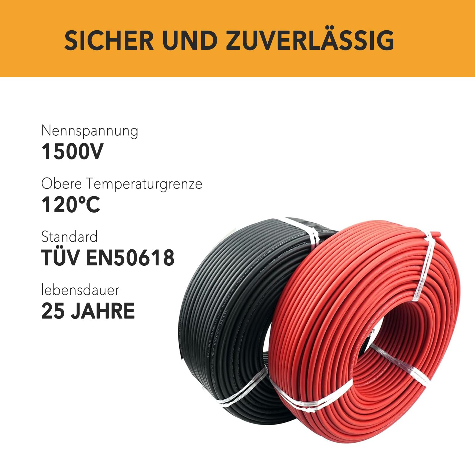 enjoy solar® H1Z2Z2-K - Cable solar para instalaciones fotovoltaicas (100 m