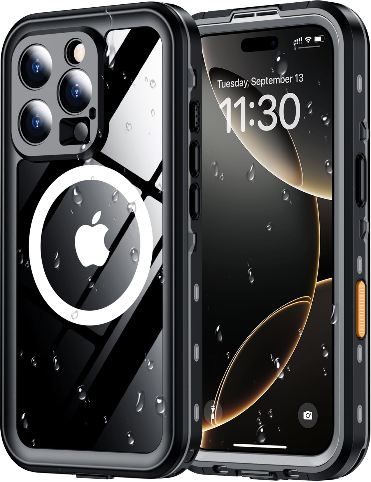 Red2Fire for iPhone 16 Pro Case Waterproof, [Built-in Screen Protector & Camera Protector][Compatible with MagSafe][Full Body Shockproof][IP68
