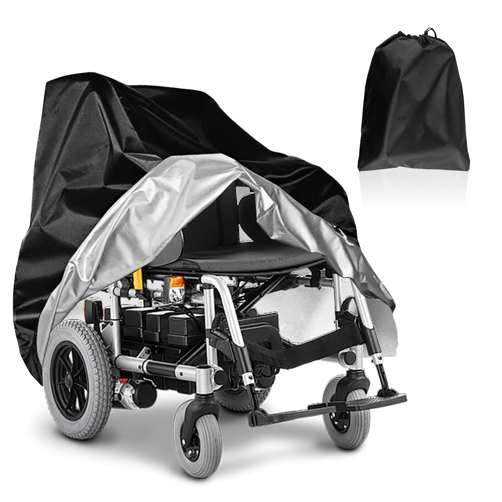 Sedia a rotelle elettrica, impermeabile per sedia a rotelle, 210D Oxford, protezione antivento per sedia a rotelle, copertura antipolvere per uso interno ed esterno, 100 x 75 x 100 cm (nero)