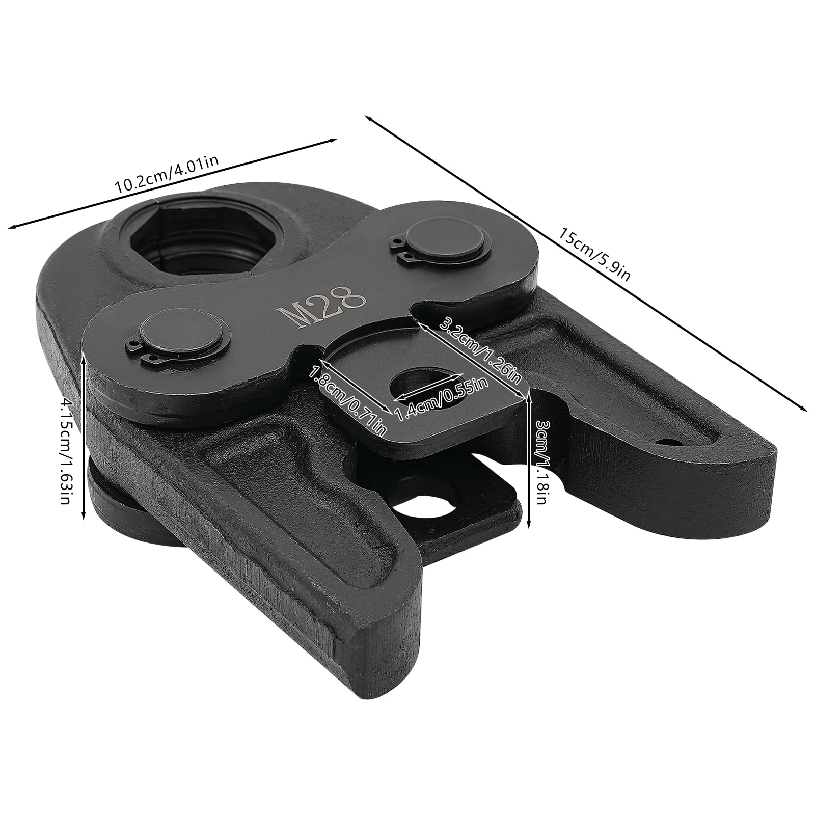 Mordaza de prensa M15/M18/M22/M28 para herramientas de prensado, φ15-28 mm, mordaza de 42 CrMo para tubo de 0,8-1,2 mm (M28)