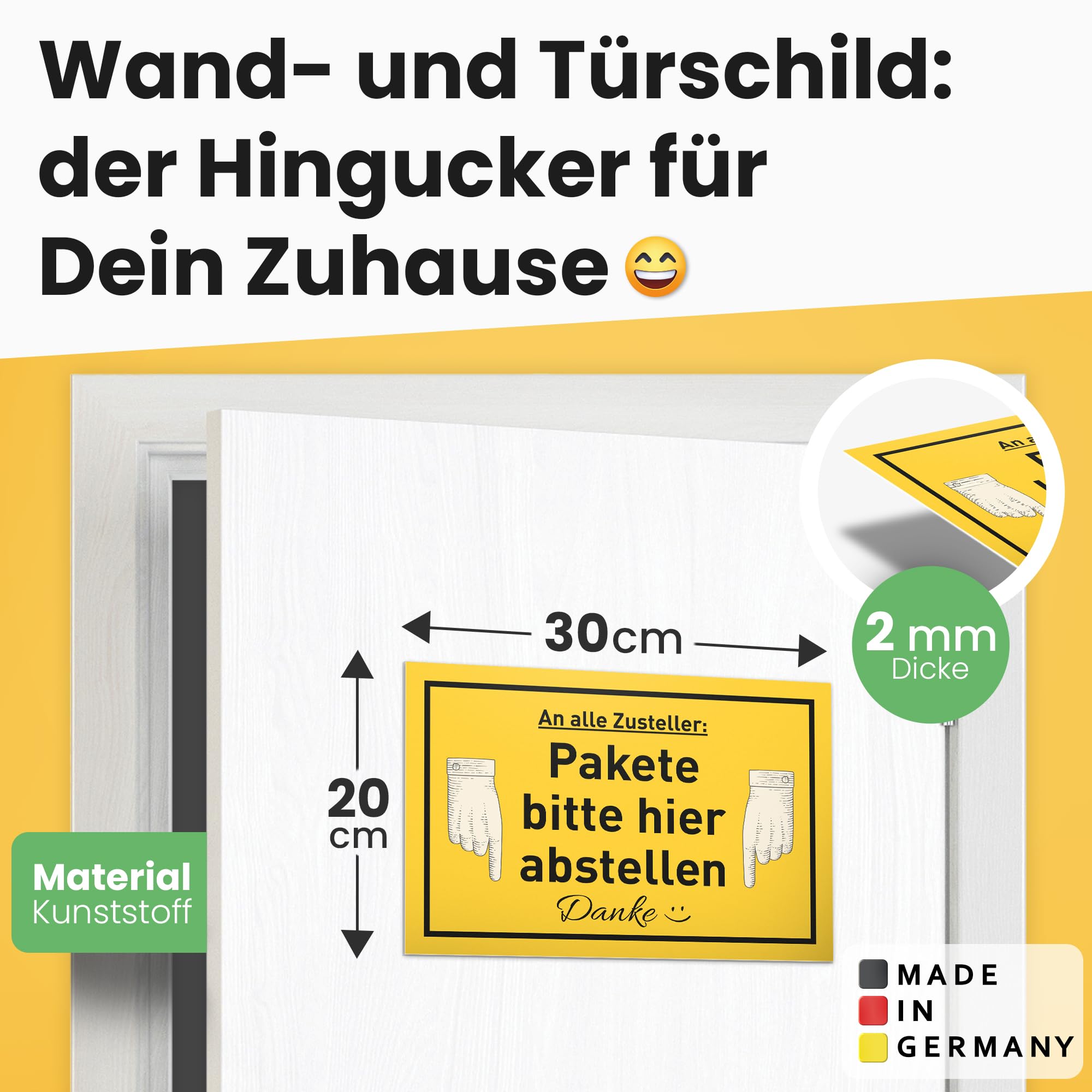 DankeDir! Parcels please place here Plastic Sign 30 x 20 cm Note Parcel Mailman Delivery Driver Sign Store Parcel ments Permit Deliveries - Image 2