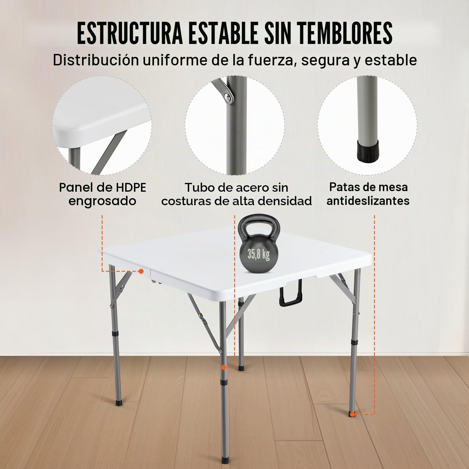 VEVOR Mesa Mahjong, Mesa de Cartas Plegable por la Mitad para 4 Jugadores con Tablero Verde, Mesa de Dominó Cuadrada Plegable Portátil con Asa de Transporte para Acampar al Aire Libre, Fiesta