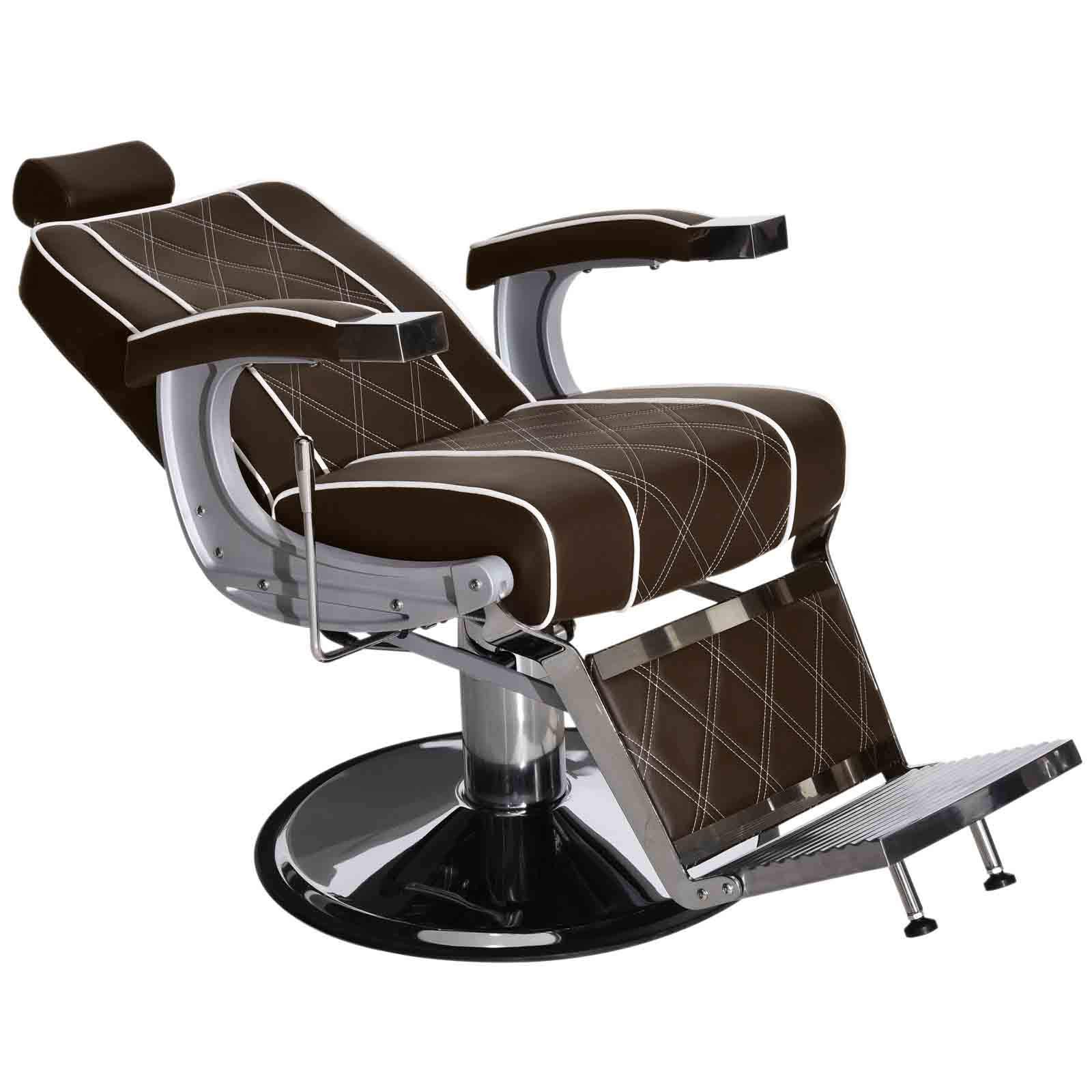 BarberPub 3810BR - Sedia idraulica per parrucchieri, colore: marrone