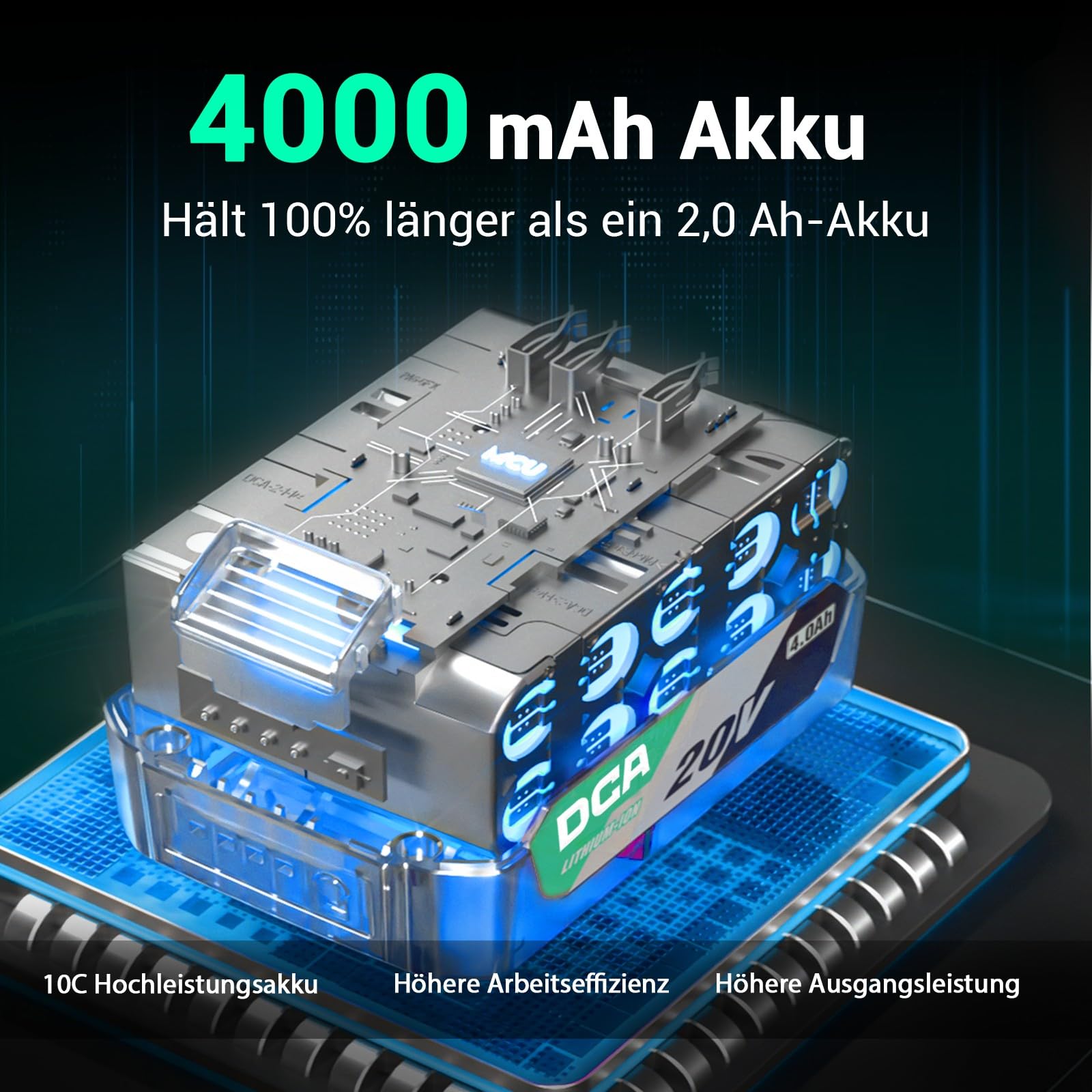 DCA Avvitatore a impulsi brushless 20V con batteria da 4,0Ah, attacco con anello da 1/2 pollice, avvitatore a impulsi senza fili, coppia elevata da 235 ft-lbs, 4 modalità per auto e fai-da-te ADPB320