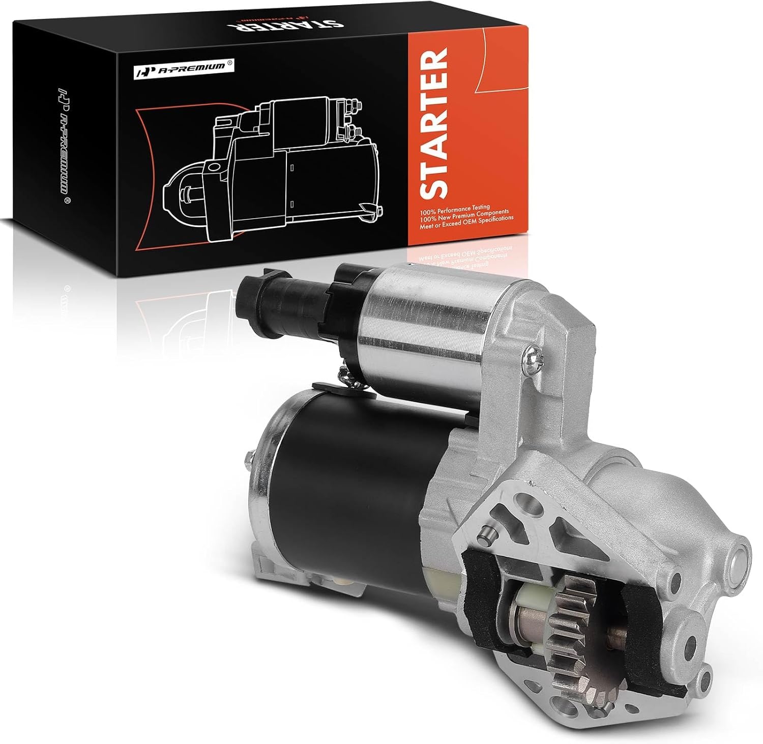 A-Premium Starter Motor Compatible with Acura MDX 2003 2004 2005 2006 3.5L, 12V 1.6KW 19-Teeth Counterclockwise, Replace# 06313RDJ305, 31200RDJA01