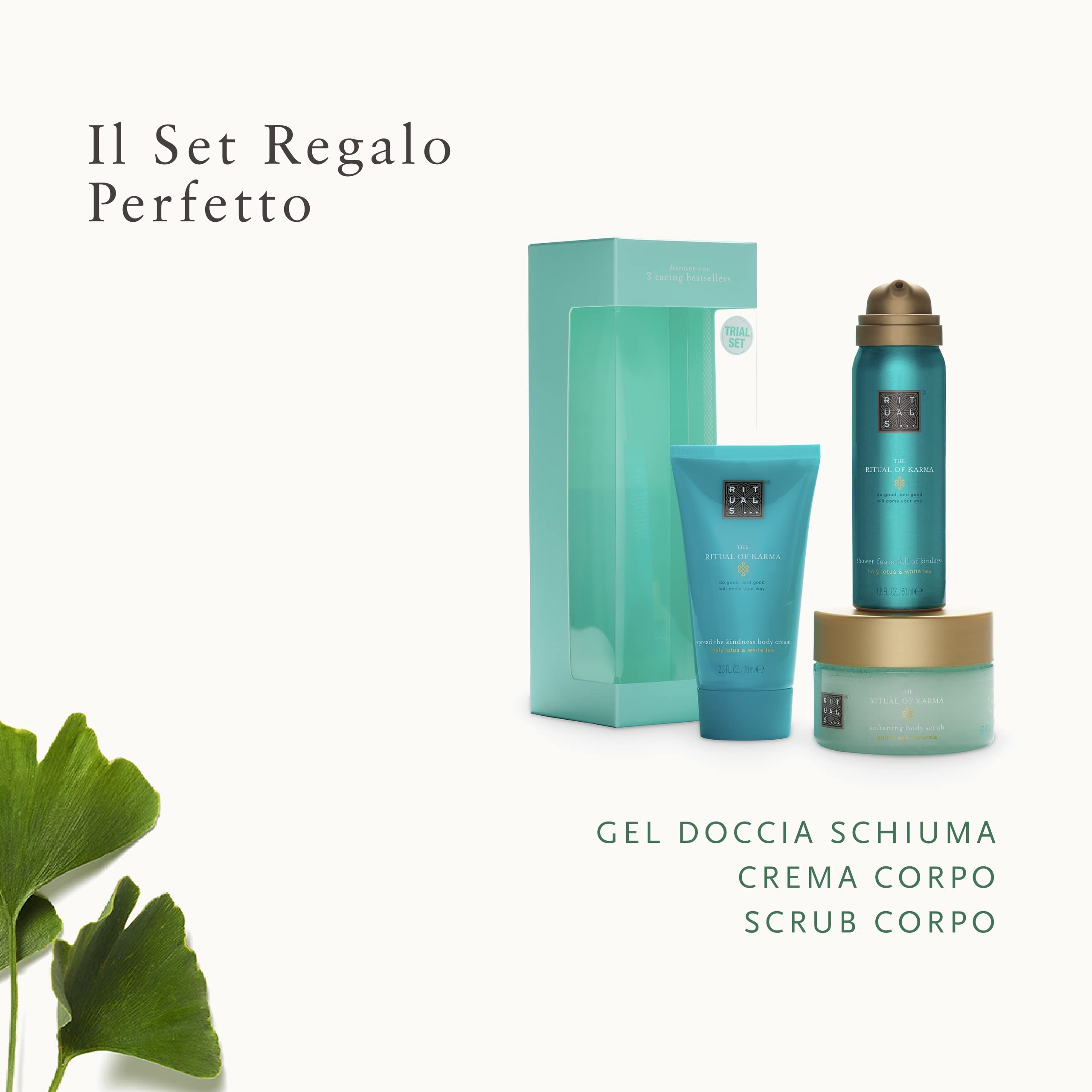 Set de Regalo RITUALS de The Ritual of Karma, Kit de Muestras - con Loto Sagrado y Té Blanco - Propiedades Hidratantes y Refrescantes