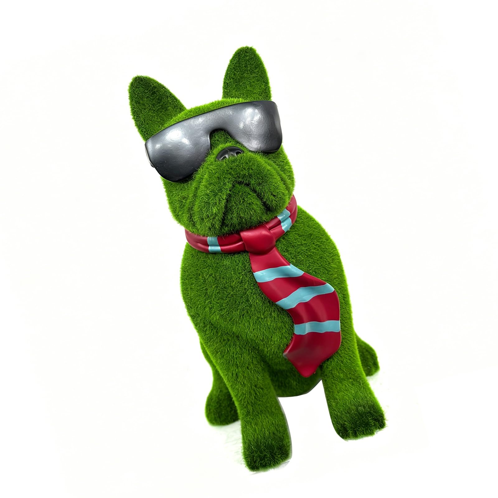 Woedpez Sunglasses Wearing Dog Figurine Flocking Unique Dog Statue Resins Yard Ornament Gardens Display Lawns Decoration