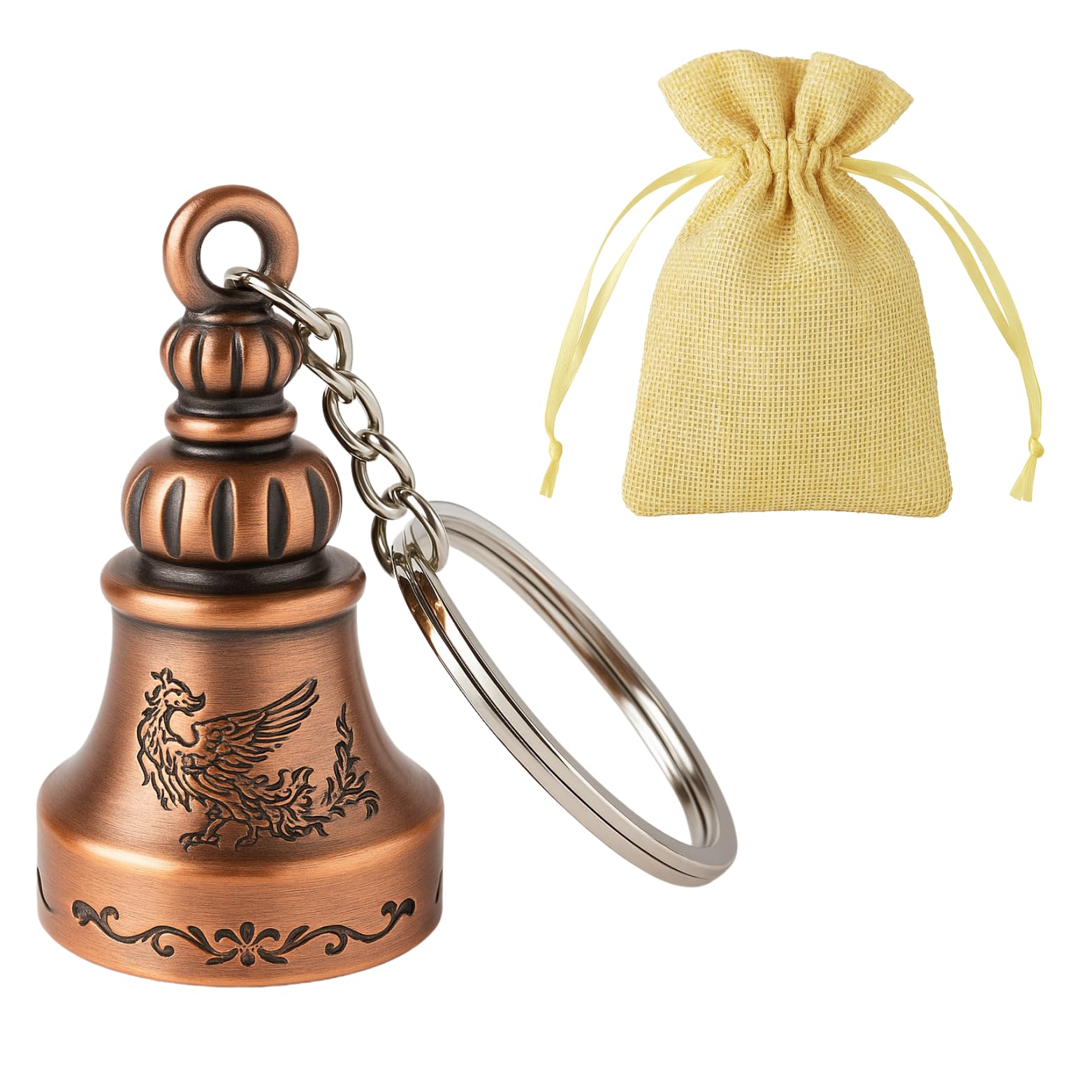 Guardian Bell KeyChain for Bike | Tibetan Key Chain Good Luck Key Chain (copper) (1 Pc)-image-41
