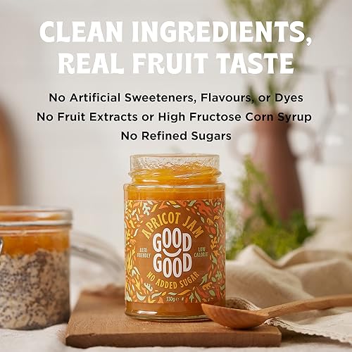 Miniatura 5 de Sweet Jams por Good Good - Mermelada de fresa chabacano frambuesa arándano (12 oz 330 gramos, sin azúcar, vegana, sin gluten, para diabéticos)