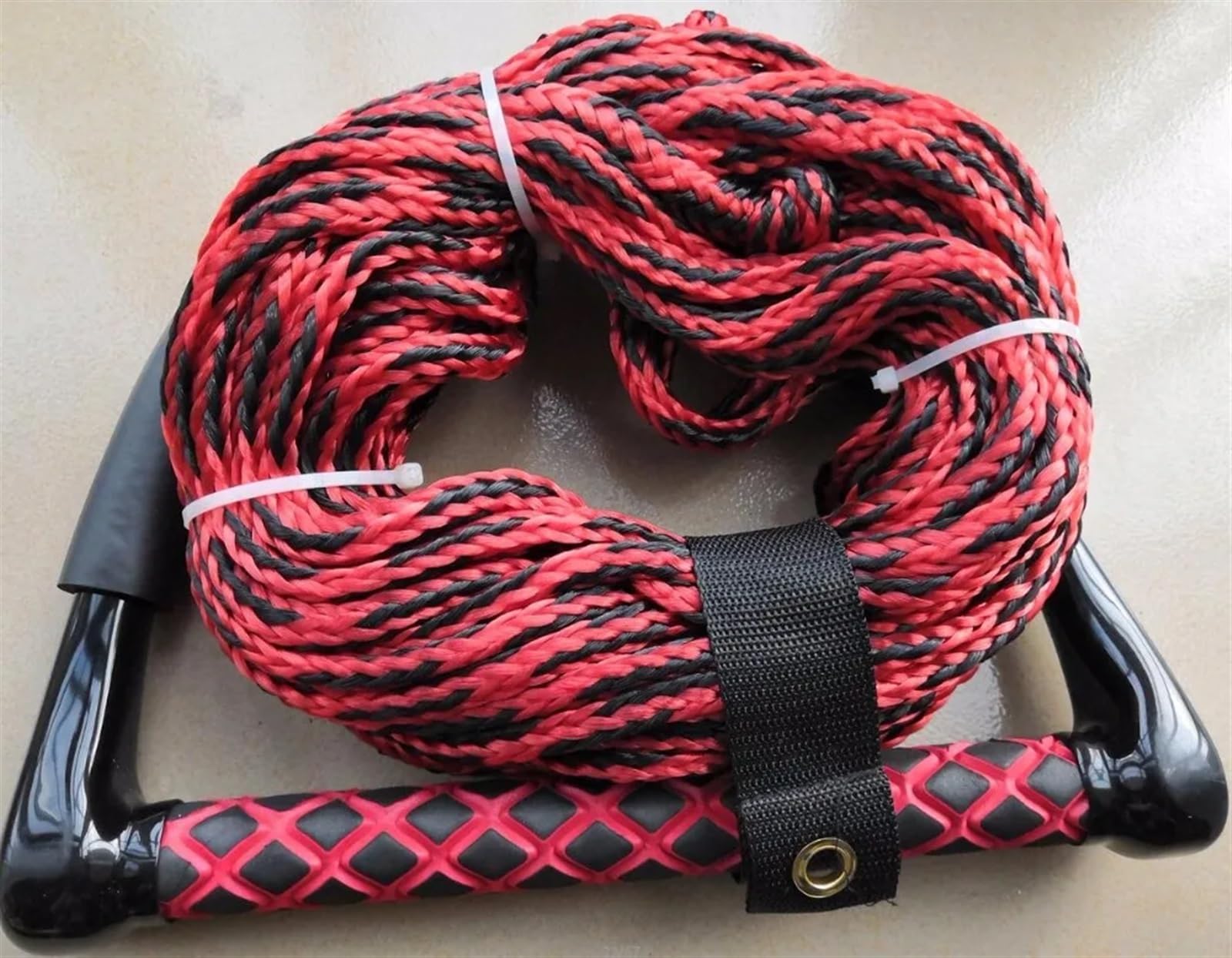 Cuerda De Esquí Acuático Acceso a Surf 1000 kg 23 Metros 10 mm Cuerda for Wakeboard y esquí acuático con empuñadura for Correa Correa for Wakeboard y esquí de Rodillas para Deportes Acuáticos