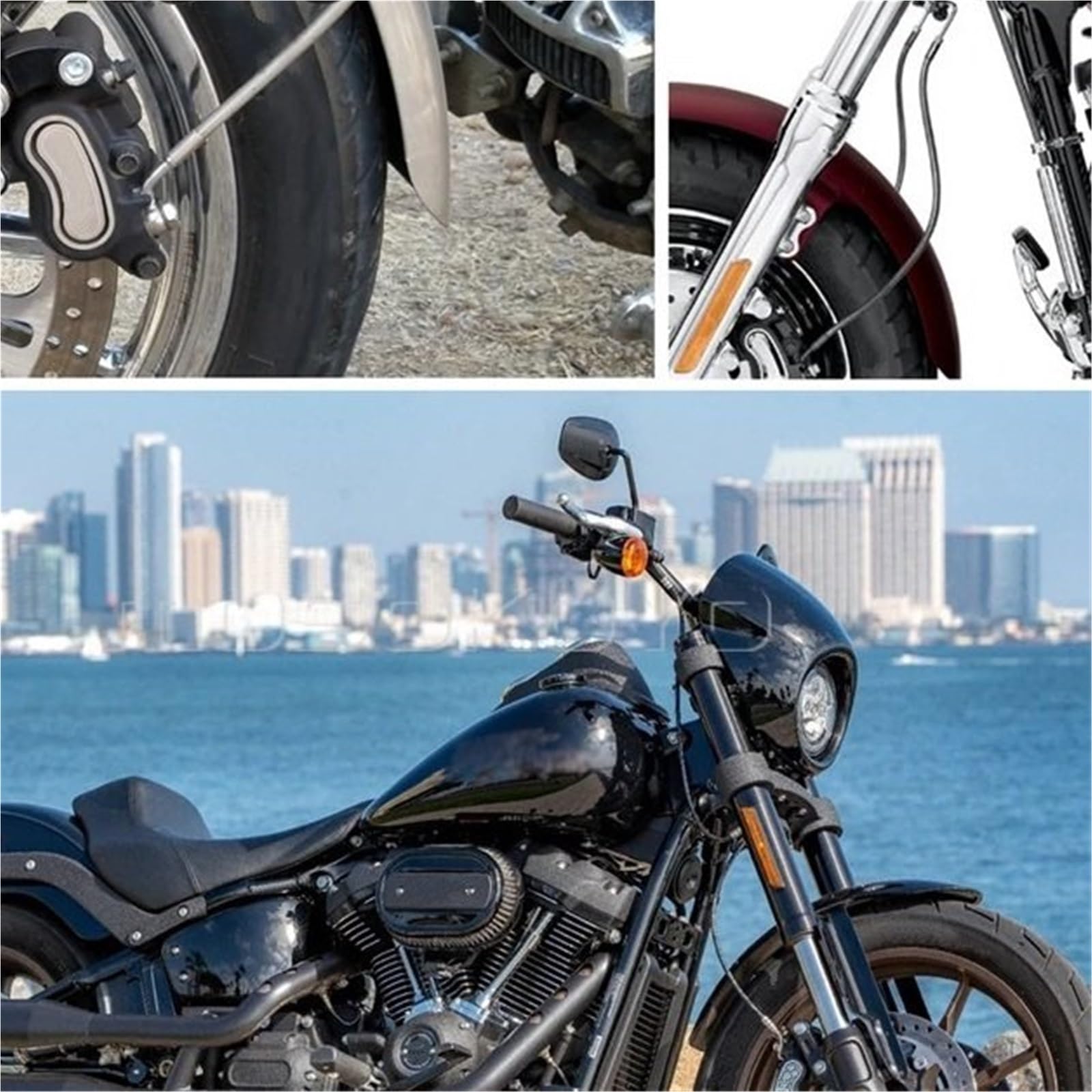 Zestaw naprawczy do linek hamulcowych Do Softail 2018-2023 Low Street Bob Przewody hamulcowe olejowy regulatorem ABS Banjo Przedni nad głową(75cm Silver Straight)
