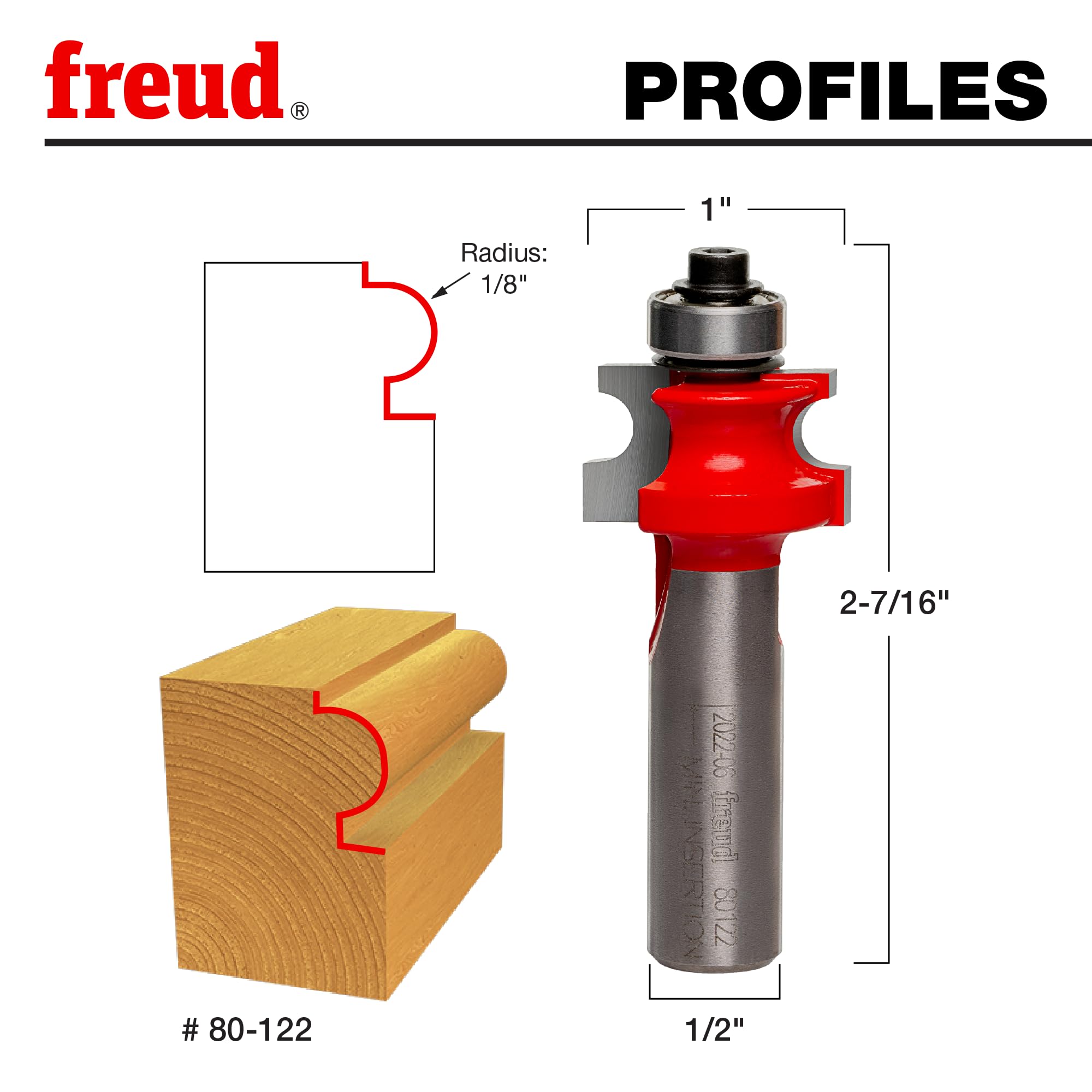 Freud 1/8" Beading Bit - Matching Molding -3 Freud 1/8" Beading Bit - Matching Molding -3