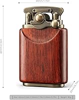 Vista 6 de Rosewood Wooden Case Antique Type Soft Flame Rocker Arm Petrol Kerosene Lighter
