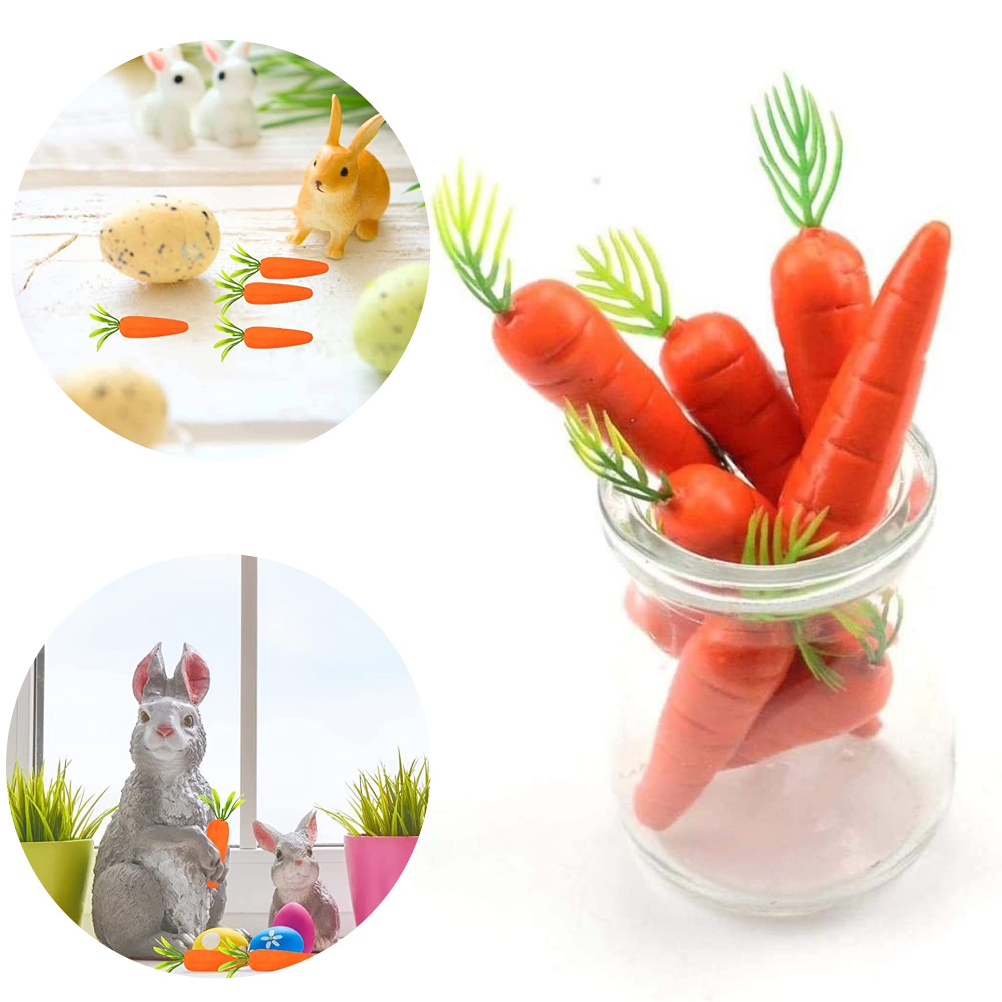 10 Piezas Mini Zanahorias de Espuma Mini Simulación Zanahorias Espuma Zanahoria ​Artificial Adorno de La Zanahoria Falsa de Zanahorias Artificiales de Pascua para el hogar y la Cocina