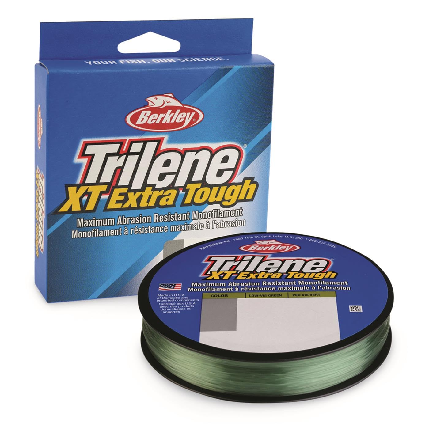 Berkley Trilene XT Filler 0.015-Inch Diameter Fishing Line, 12-Pound Test, 330-Yard Spool, Low Vis Green — image 1
