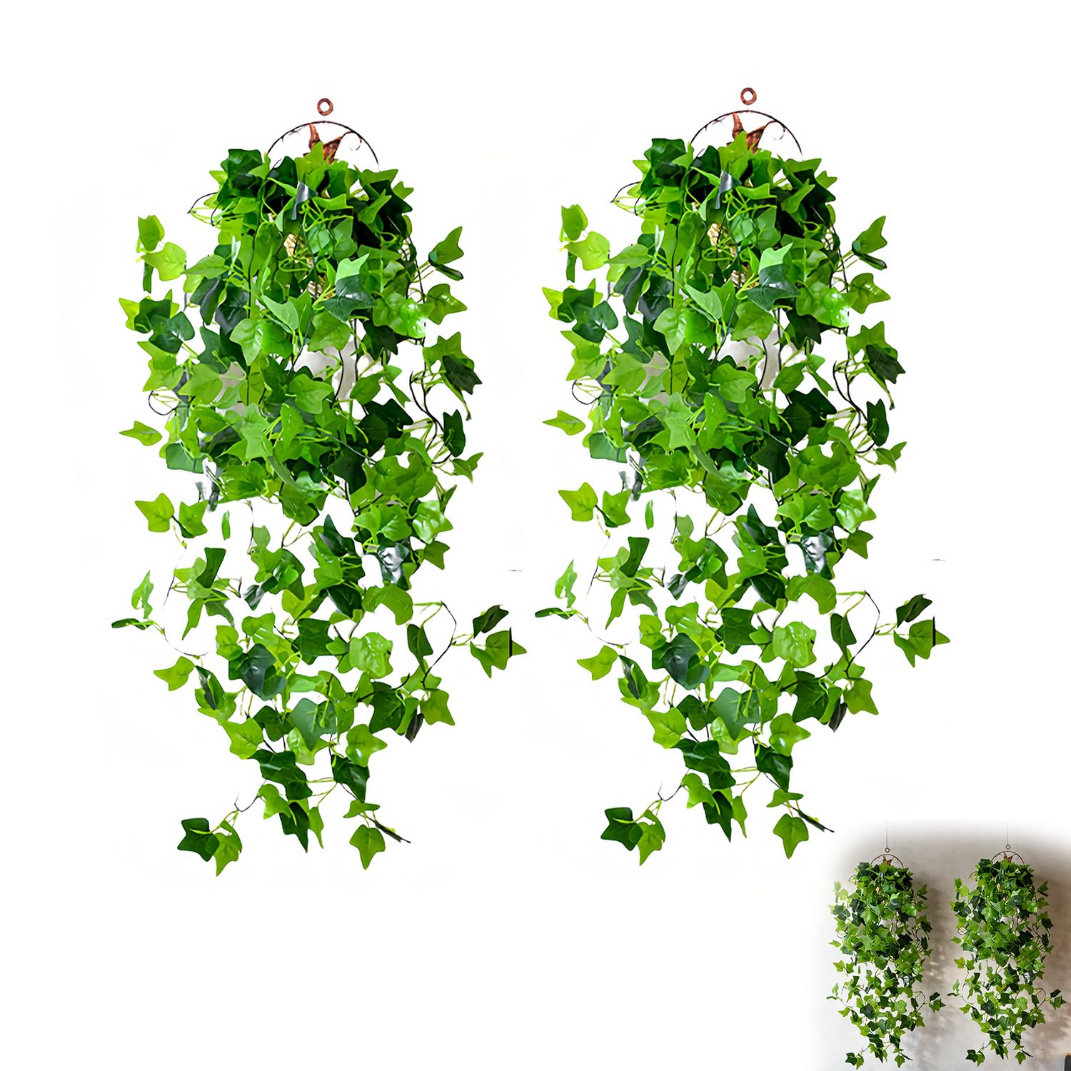 Artificial Hanging Ivy for Indoor Outdoor Decor Waterproof Sunproof(C)