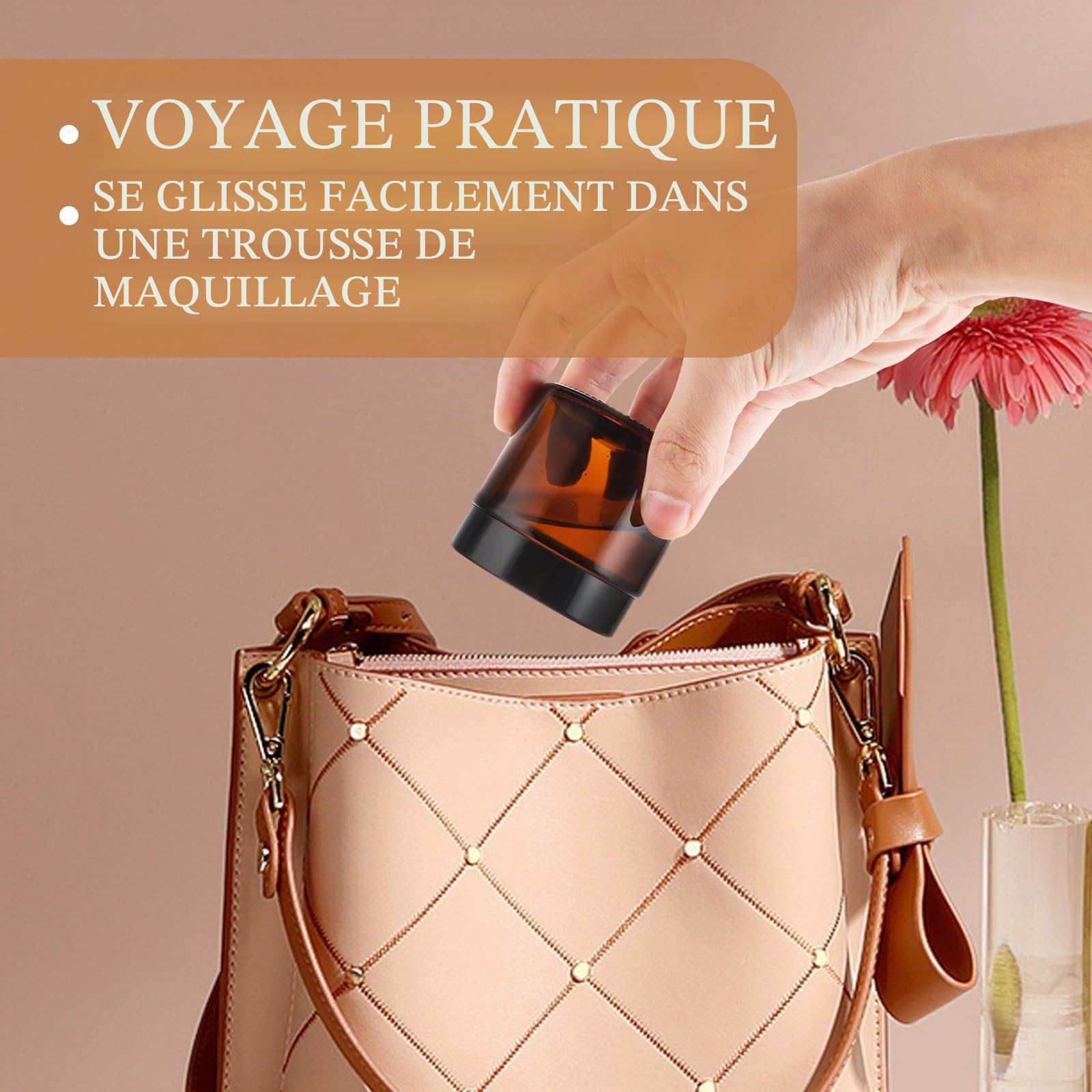 YAYODS Lot de 20 Pot de Crème en Verre Ambré 50ml - Vide et Rechargeable avec Couvercle Noir - Récipient Cosmétique Anti-UV Sans BPA pour Crème, Lotion, Huiles Essentielles - Kit de Voyage avec Étique