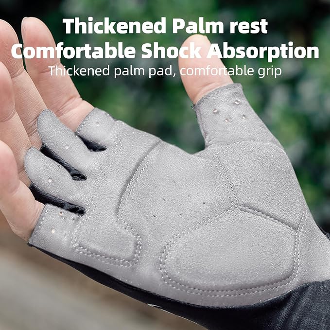 Guantes de ciclismo ROCKBROS para hombre, dedo corto, absorbentes de impacto miniatura 4