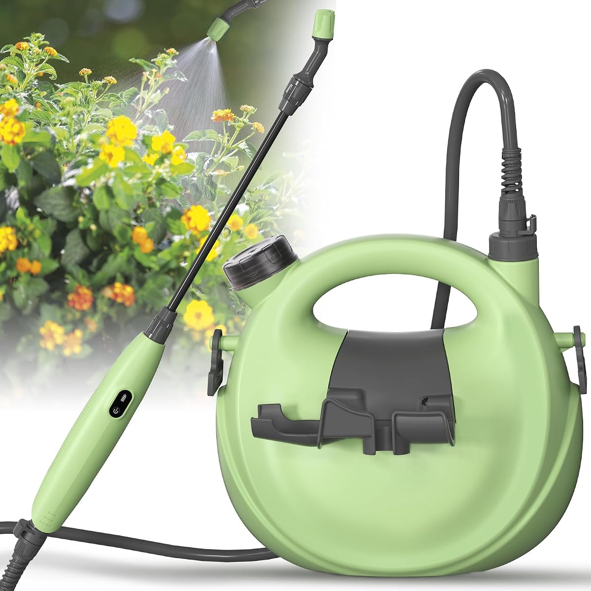 Pulverizador de jardín Pulverizador a batería Pulverizadores eléctricos para césped y jardín con Boquilla Ajustable, 1,35 galones/5 L