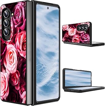 for Samsung Galaxy Z Fold 6 Case 2024 Slim Lightweight Hard PC Shook Proof Protective Phone Case Cover for Samsung Galaxy Z Fold 6 5G 7.6 inch - Colorful Rose Flowers