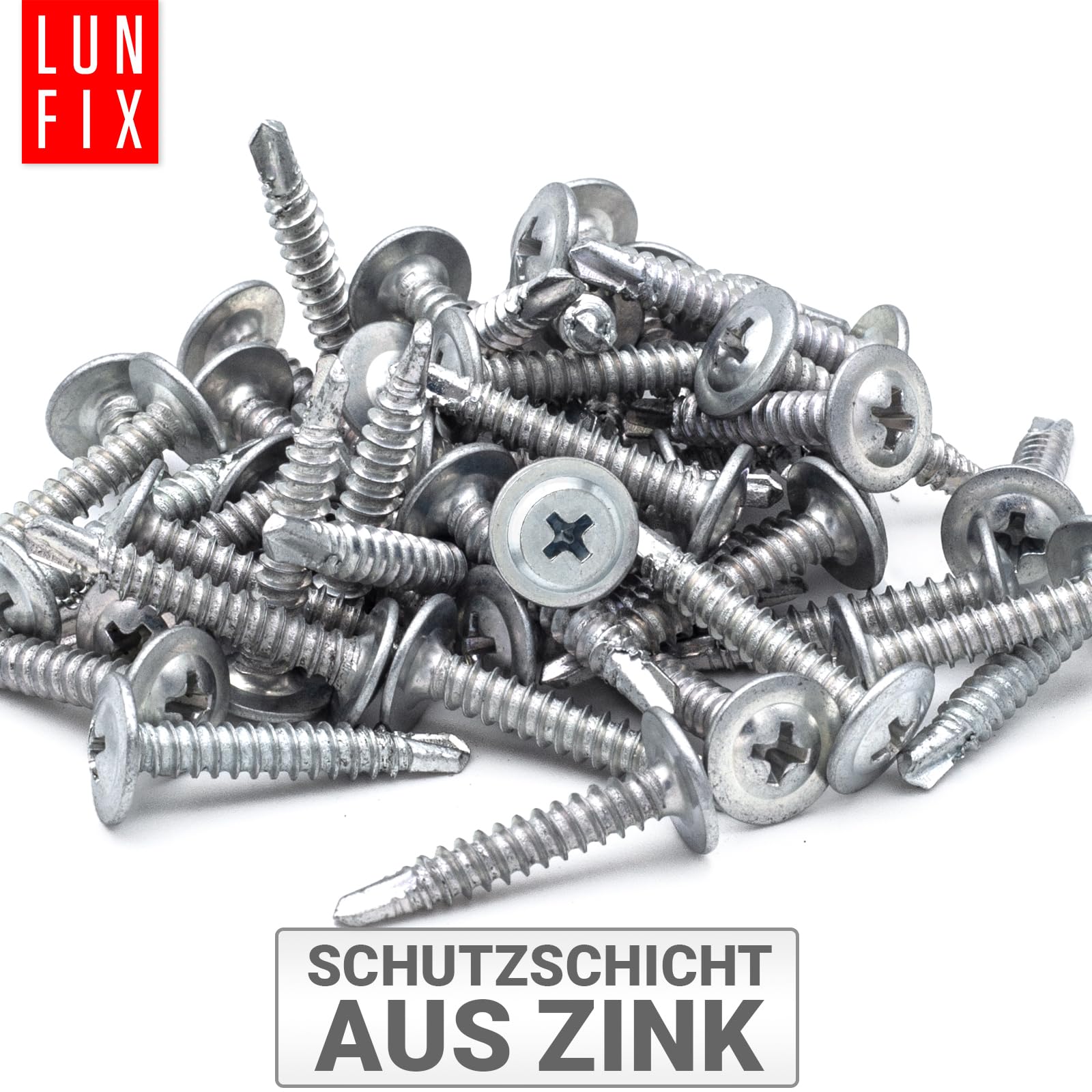 Viti autofilettanti per metallo 4,2x19mm, 1000 pezzi, viti autoperforanti zincate, testa bombata a croce PH, autofilettanti per lamiera in acciaio zincato per fissaggi rapidi e precisi, Lun Fix