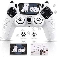 Vista 11 de Anti-Slip Controller Skin Kit, with 2 Thumb Grip Cover & 2 Elevated Base, Silicone Controller Case with Textured Grip for PS5 DualSense Wireless