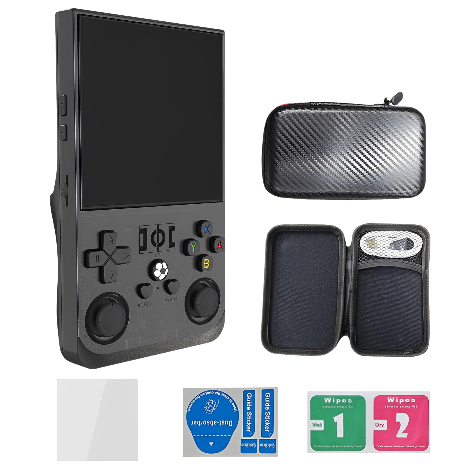 Handheld Spielkonsole 4 Zoll 128GB Retro Gaming Konsole 4000mAh USB (Klar Schwarz)