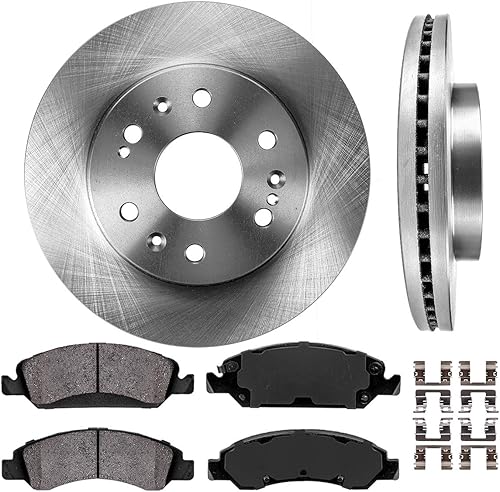 FRONT 330 mm Premium OE 6 agarradera 2 rotores de disco de freno + 4 almohadillas con freno de cerámica + broches