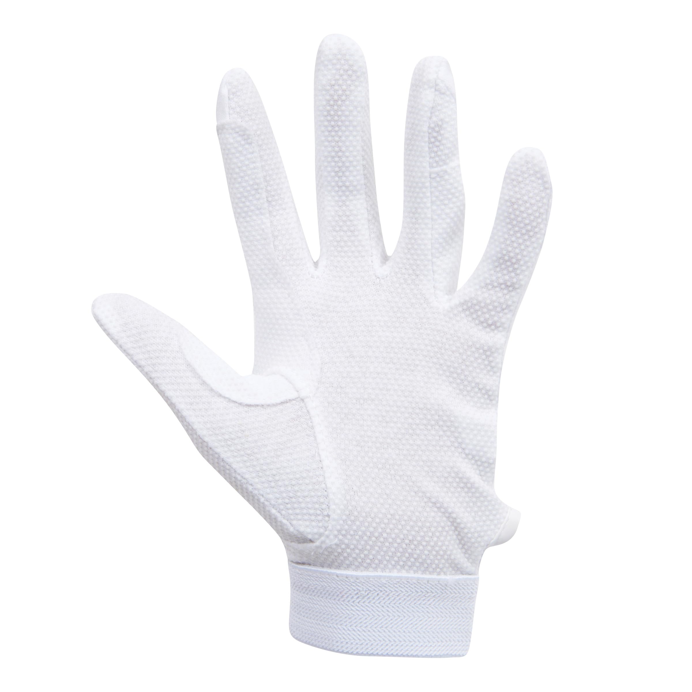 Dublin Track Riding Gloves, White, Adults Medium