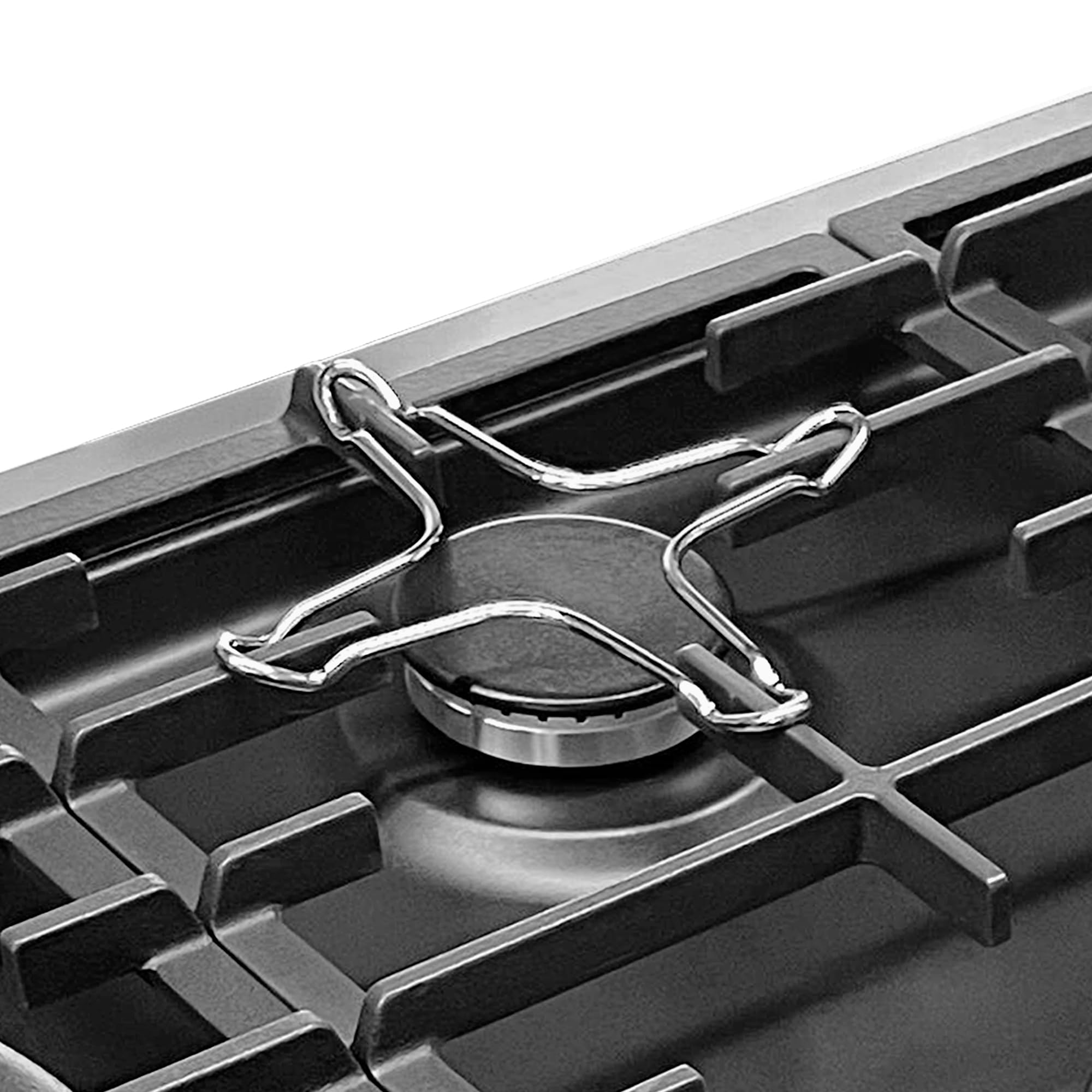 Gurari Gaskochfeld 90 cm Edelstahl/Schwarz TY905VPGC Einbau Gasherd mit 5 Flammen • WOK-Brenner 4,0 kW • Erdgas & Propan (FL.Gas) • Massive Gusseisenroste • Modernes Design • Profi-Qualität