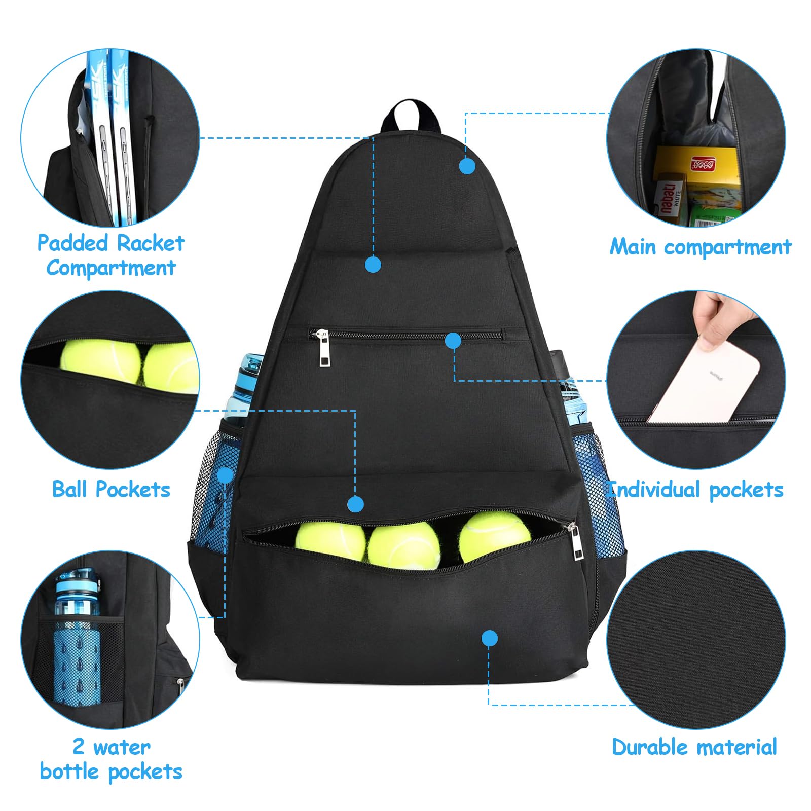 Wisebom Tennis Backpack - Image 3
