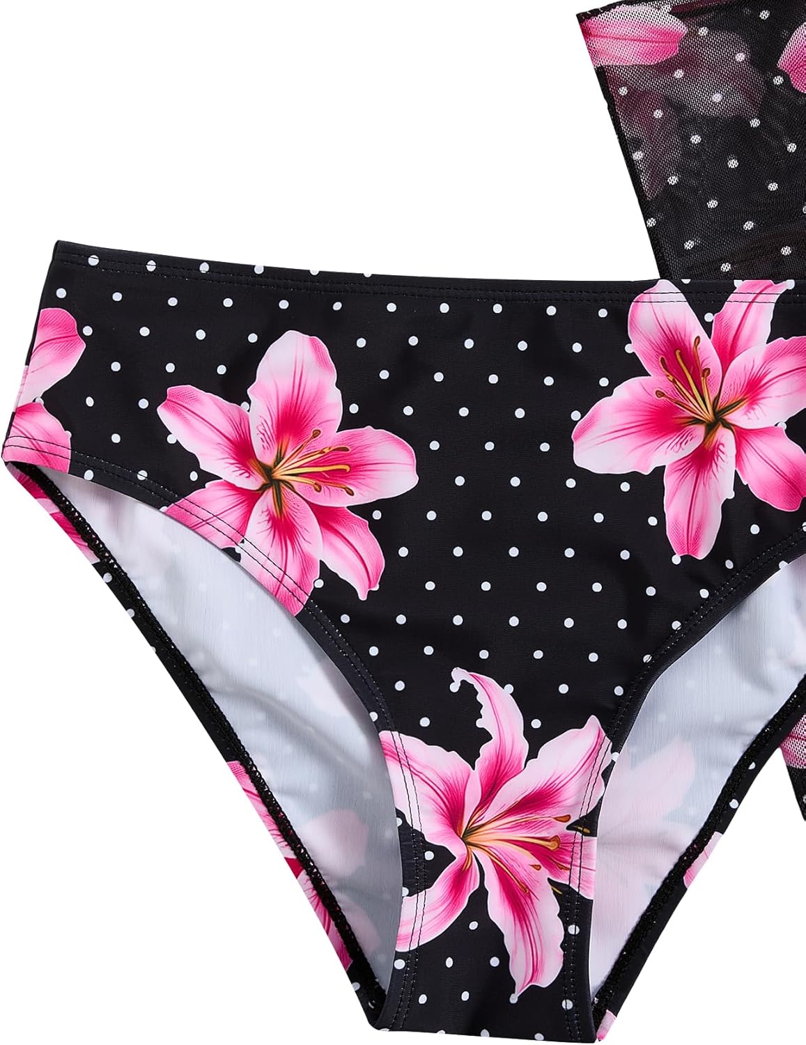 COZYEASE Girls' 3 Piece Bikini Set Ditsy Floral Print Wireless Swimsuit with Beach Skirt